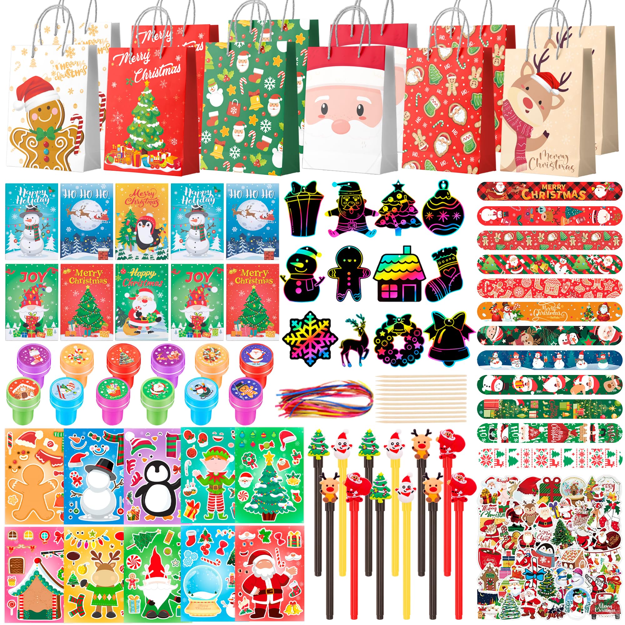 Lot de 134 cadeaux de Noël, décoration de Noël pour enfants