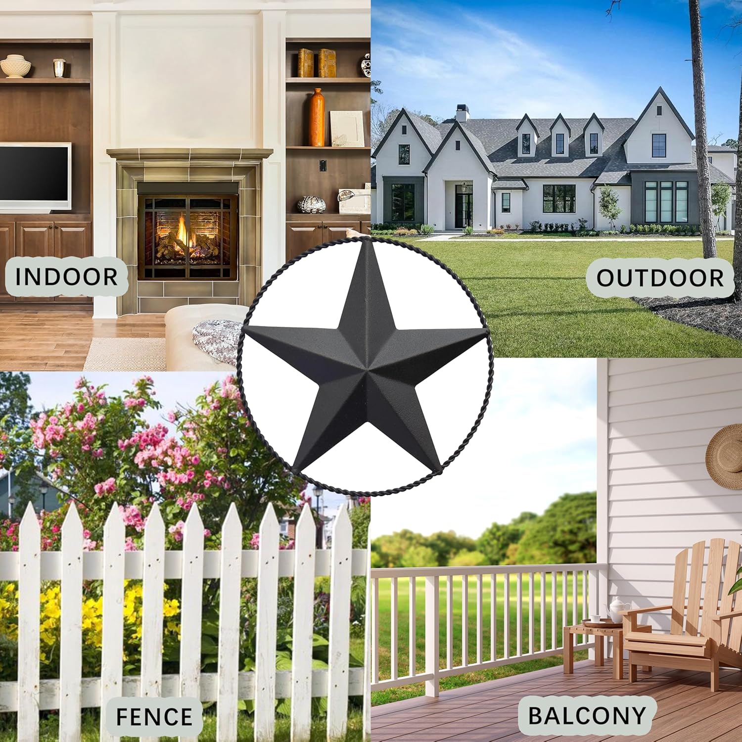 JoyEvy 6.5" Black Metal Barn Star Wall Décor - Wall Art for Farmhouse, Western, Rustic Homes - Outside or Inside of House Decorations - Image 8