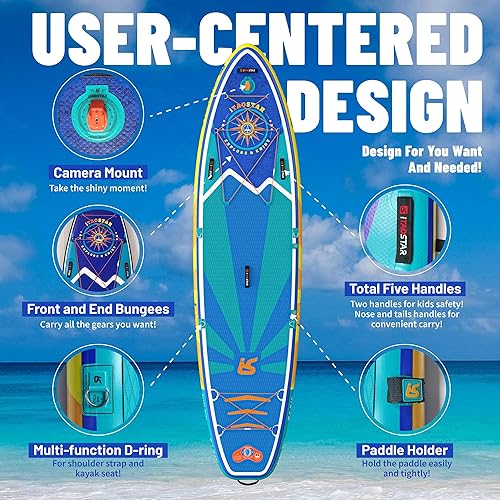 Miniatura 3 de Journey - Tabla de remo extra ancha de 11 pies 6 pulgadas x 34 pulgadas, 11 x 34 pulgadas, 11 x 35 pulgadas, accesorios de tabla de SUP de primera