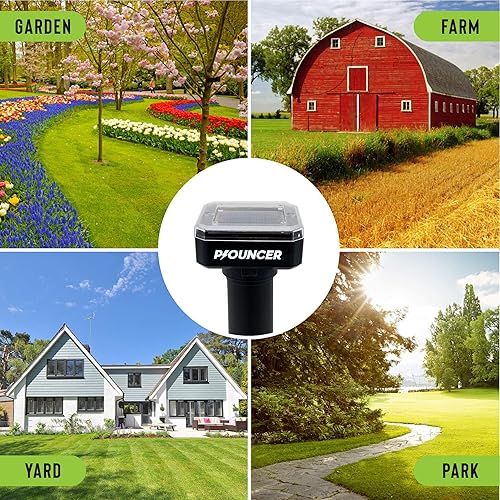 Miniatura 2 de P-OUNCER Repelente solar de topos (6 unidades) Repelente ultrasónico de plagas para ratas, ratones, ratones y gophers, estacas impermeables para