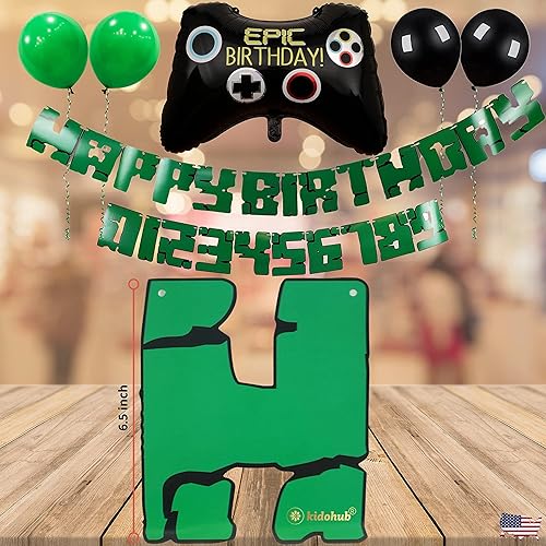 Miniatura 5 de Suministros para fiesta de cumpleaños de videojuegos 2 juegos en 1 decoraciones de videojuegos y vajilla de fiesta, cubierta de mesa, pancarta de