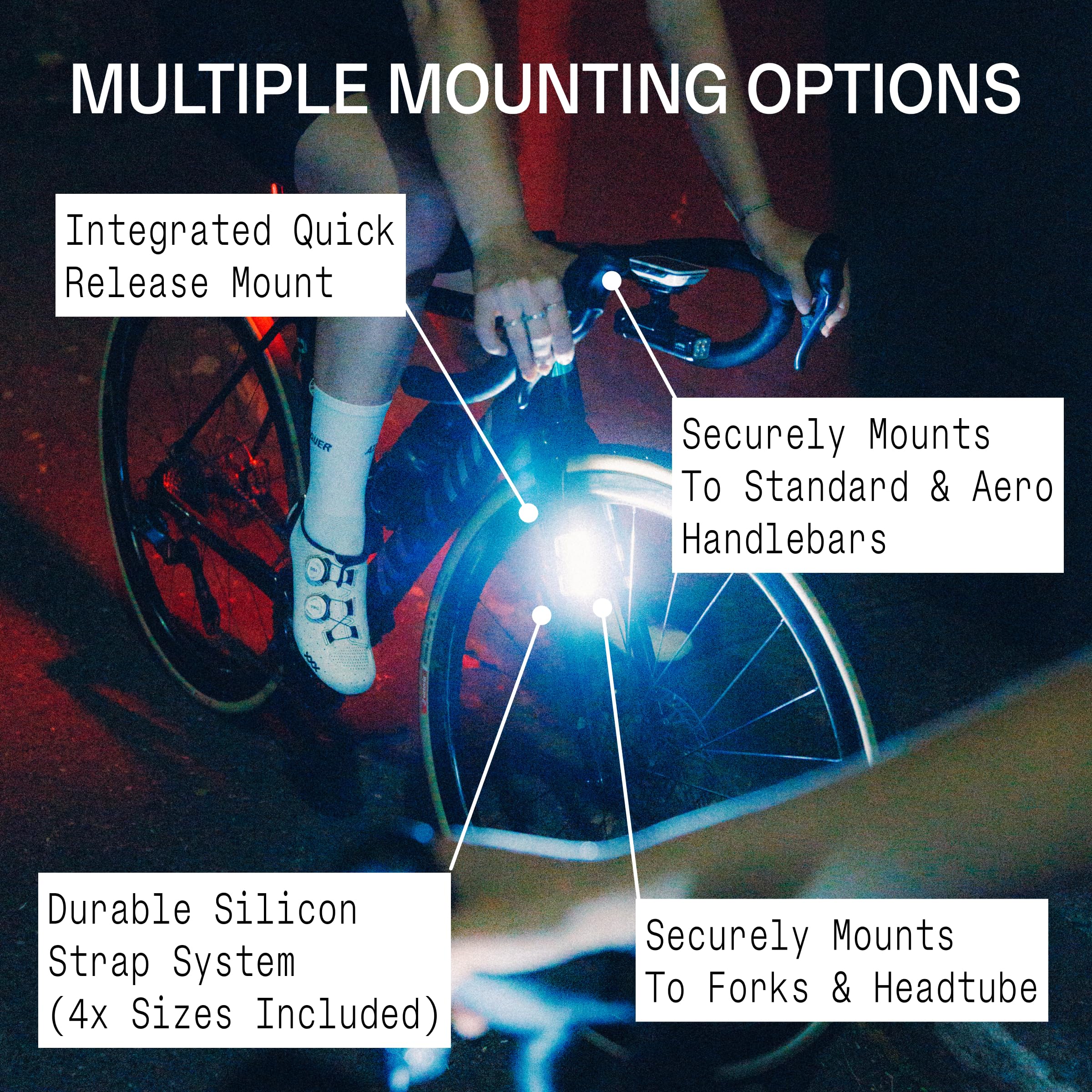 Knog Cobber Mini phare avant de vélo, 110 lumens, rechargeable par USB, faisceau large de 330°, 8 modes d'éclairage, y compris Eye Saver, étanche IP67