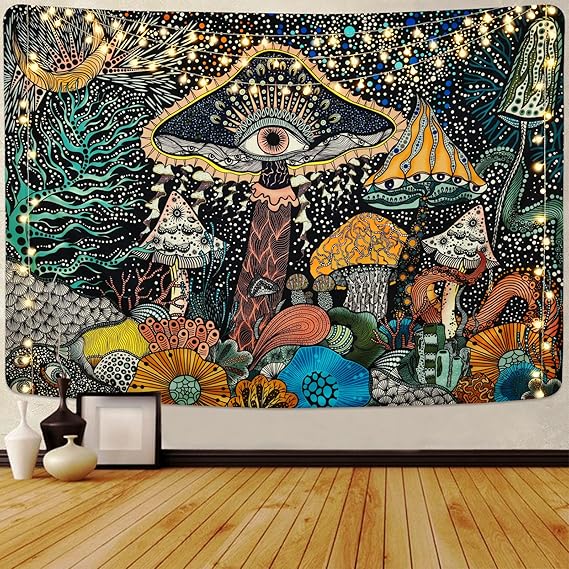 Uspring Mushroom Tapestry Eyes Tapestry Sea Creatures Tapestry Peacock Bohemian