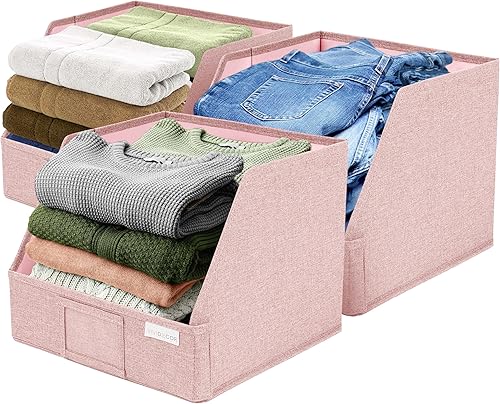 Miniatura 14 de Contenedores de almacenamiento trapezoidales – 30.5x30.5x25.4x10.2 cm & 4 estantes organizadores de clóset y cestas, cestas de almacenamiento de