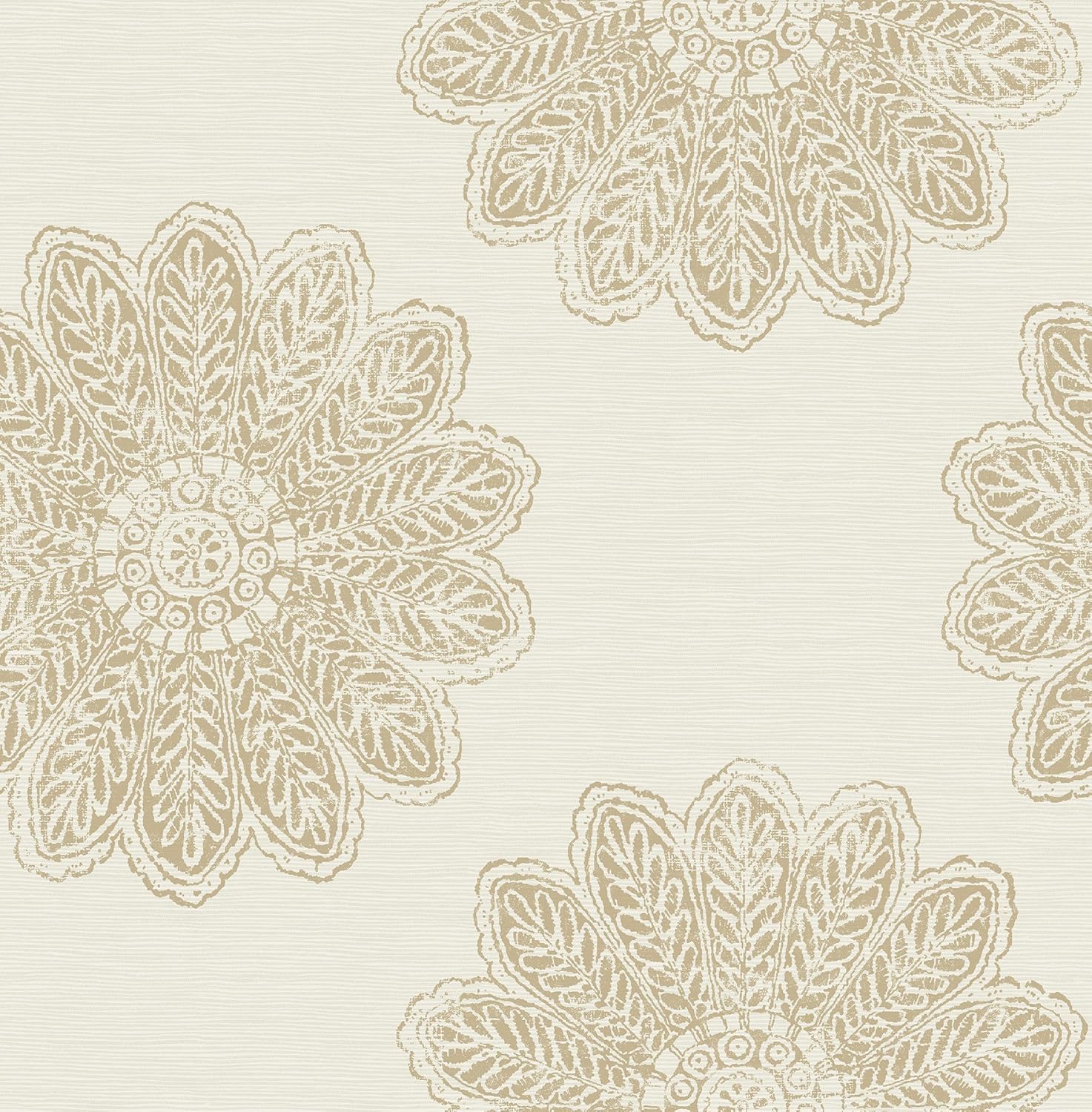 A-Street Prints 2793-24745 Sol Medallion Wallpaper, Light Brown