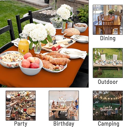 Miniatura 3 de Shamrock Home Mantel de poliéster ajustable de 6 pies, mantel rectangular elástico, mantel ajustable para mesas de 6 pies, funda de mesa de picnic