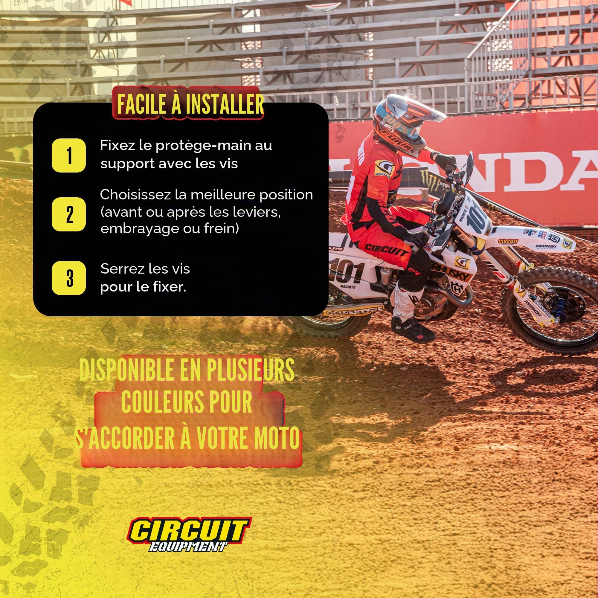 Circuit Equipment PM038-2D1 Protèges Mains Dakar Universal Carbon/Noire