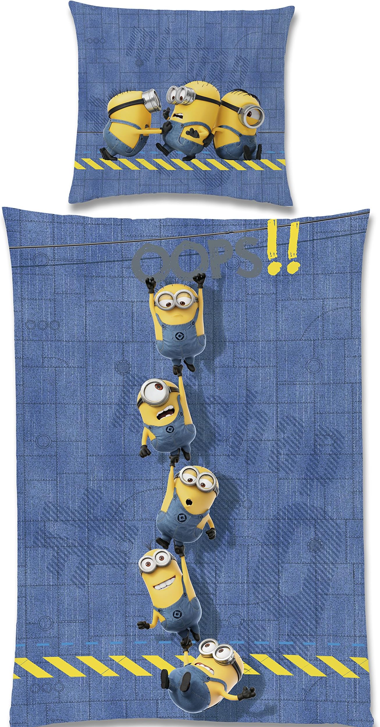 Global Labels Minions-Despicable Me Oops Coloured Reversible Bed Linen 135 x 200 cm / 80 x 80 cm