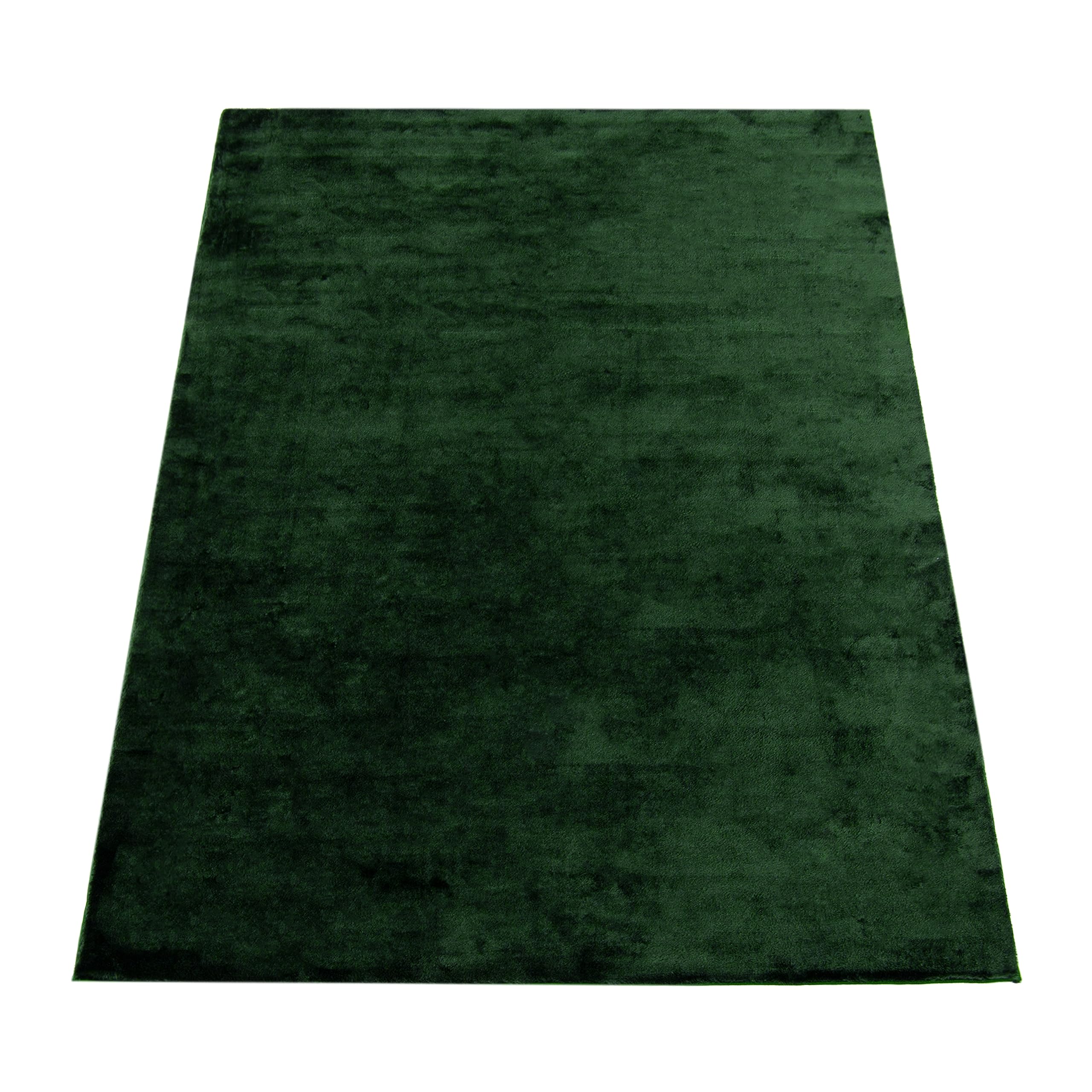 Paco Home Teppich Wohnzimmer Kurzflor Weich rutschfest Modern Einfarbiges Muster grün Petrol, Grösse:160x220 cm