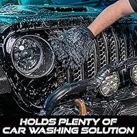 Vista 4 de VIKING Manopla de lavado de autos, microfibra para limpieza de automóviles, chenilla premium, negro, 10 x 8 pulgadas, paquete de 2