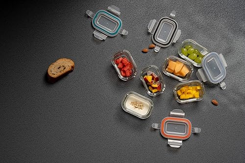 Miniatura 7 de GENICOOK - Recipientes pequeños de vidrio de borosilicato para almacenar comidas y alimentos de tamaño bebé, forma redonda, juego de 12 piezas (6