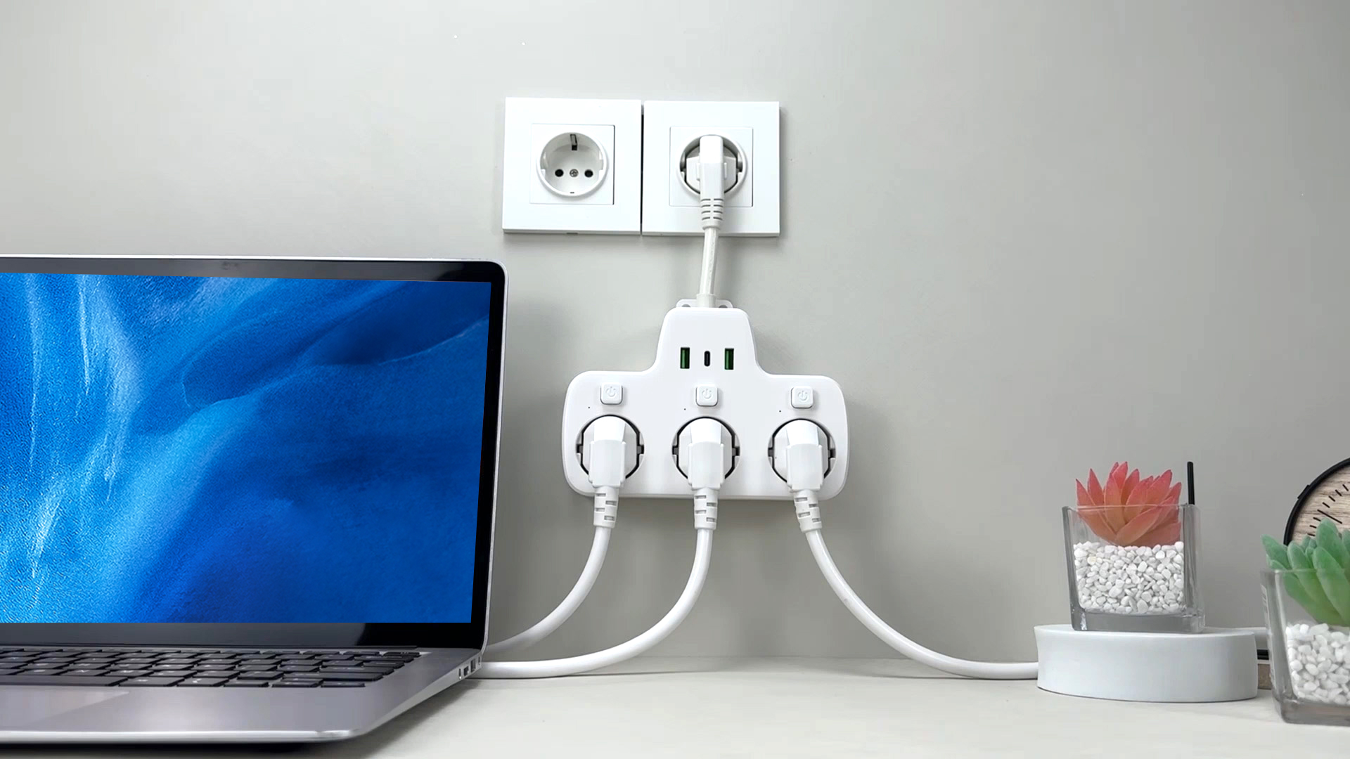 PRESA UE 3 scompartitore di prese Schuko barra presa spina adattatore PRESA UE 3 scompartitore di prese Schuko barra presa spina adattatore