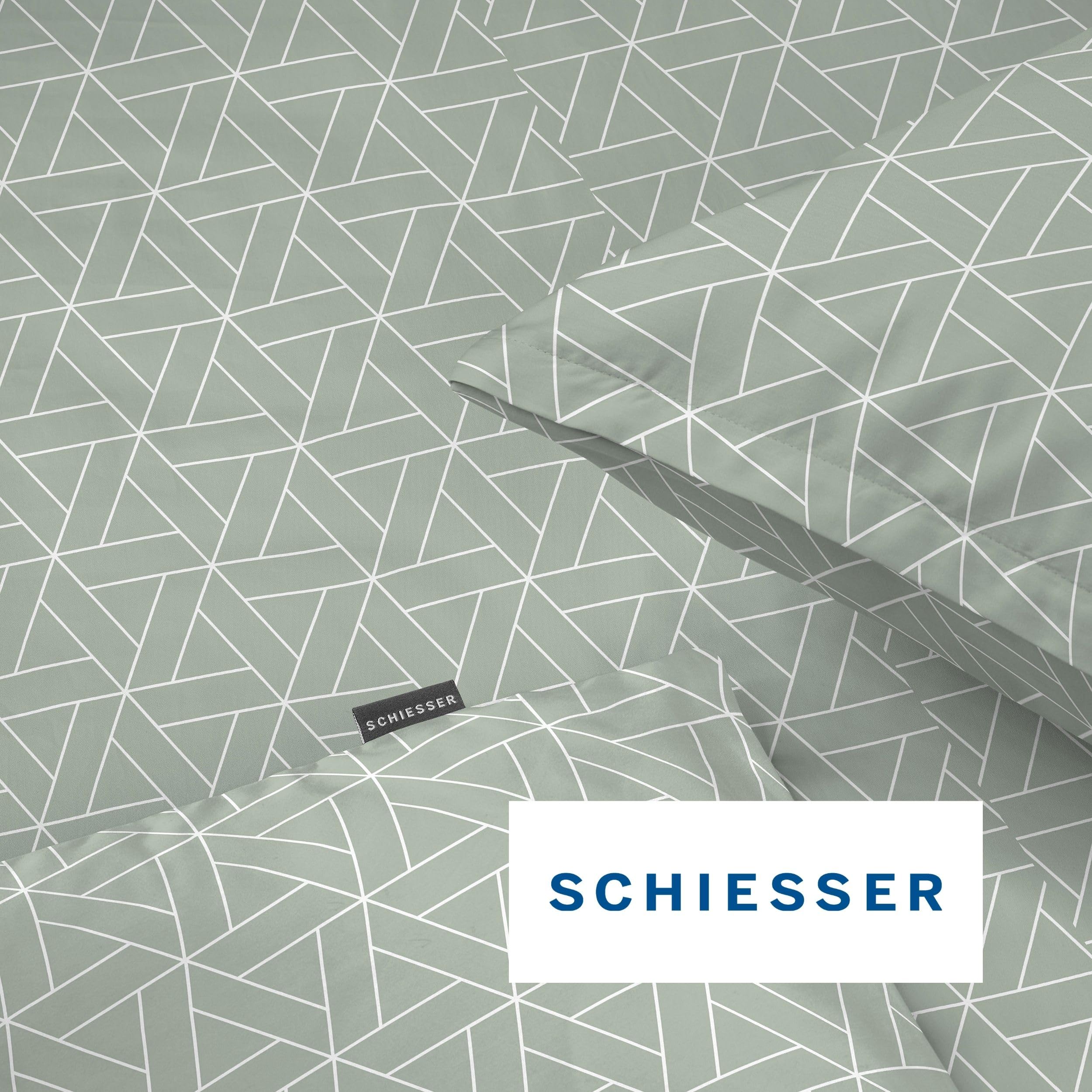 Schiesser Bettwäsche 135x200 cm | 100% Baumwolle | Mint | Grafikprint