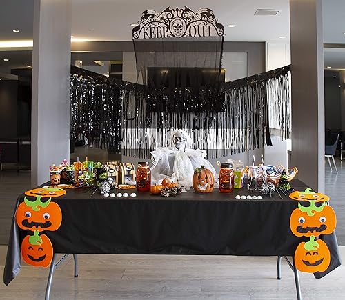 Miniatura 7 de Neatiffy Paquete de 6 manteles rectangulares de plástico de 54 x 108 pulgadas, para picnic, campamento, fiesta, banquete, manteles desechables y