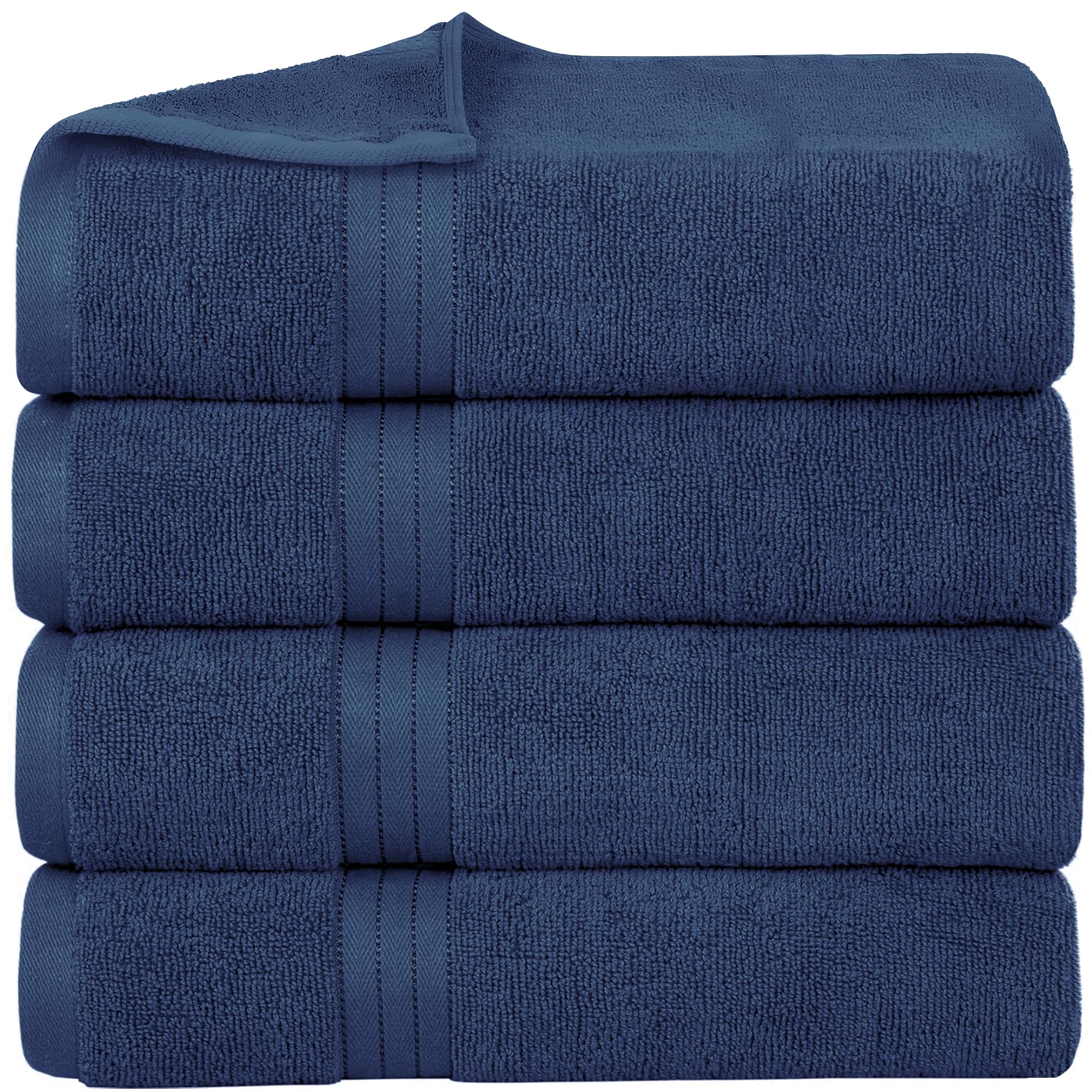 Bliss Casa 100% Cotton Bath Towel Set – 27″×54″, Ultra-Soft & Highly Absorbent Towels for Bathroom – Quick-Dry, Durable & Skin-Friendly (4-Pack)