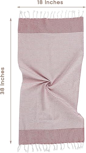 Miniatura 4 de BAROOGA Toallas de mano turcas para baño y cocina, 18 x 38 pulgadas, (juego de 3), 100% algodón, toalla decorativa  cara, manos, gimnasio, cabello,