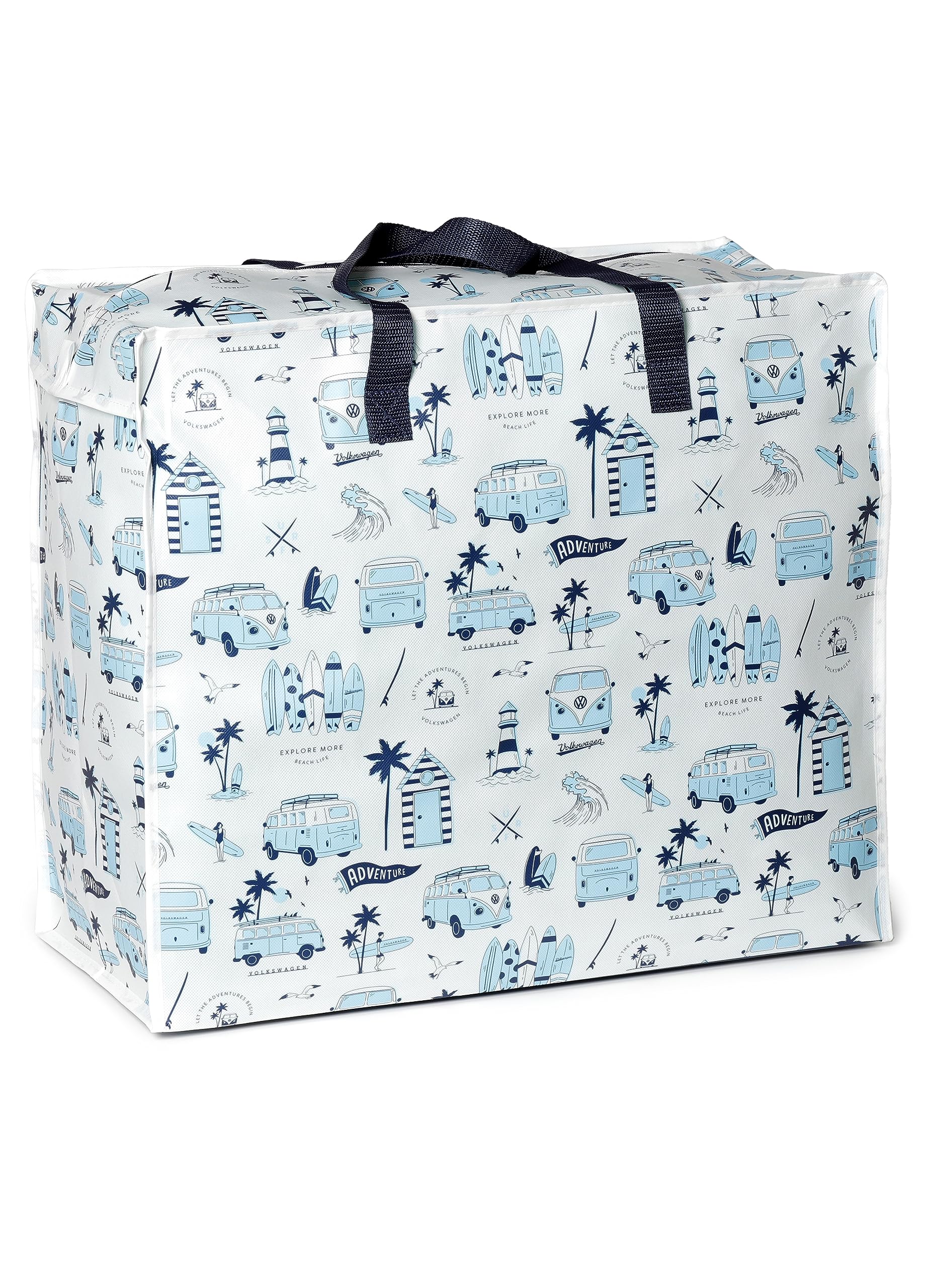 Puckator Multicolour Volkswagen Vw T1 Camper Bus Explore More Zip Up Laundry Storage Bag