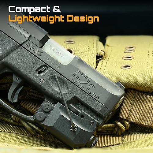 Miniatura 10 de HiLight - Tactical PF10G - Linterna estroboscópica de 500 lúmenes con luz de iluminación de caminoescalera y láser individual (verde) con batería