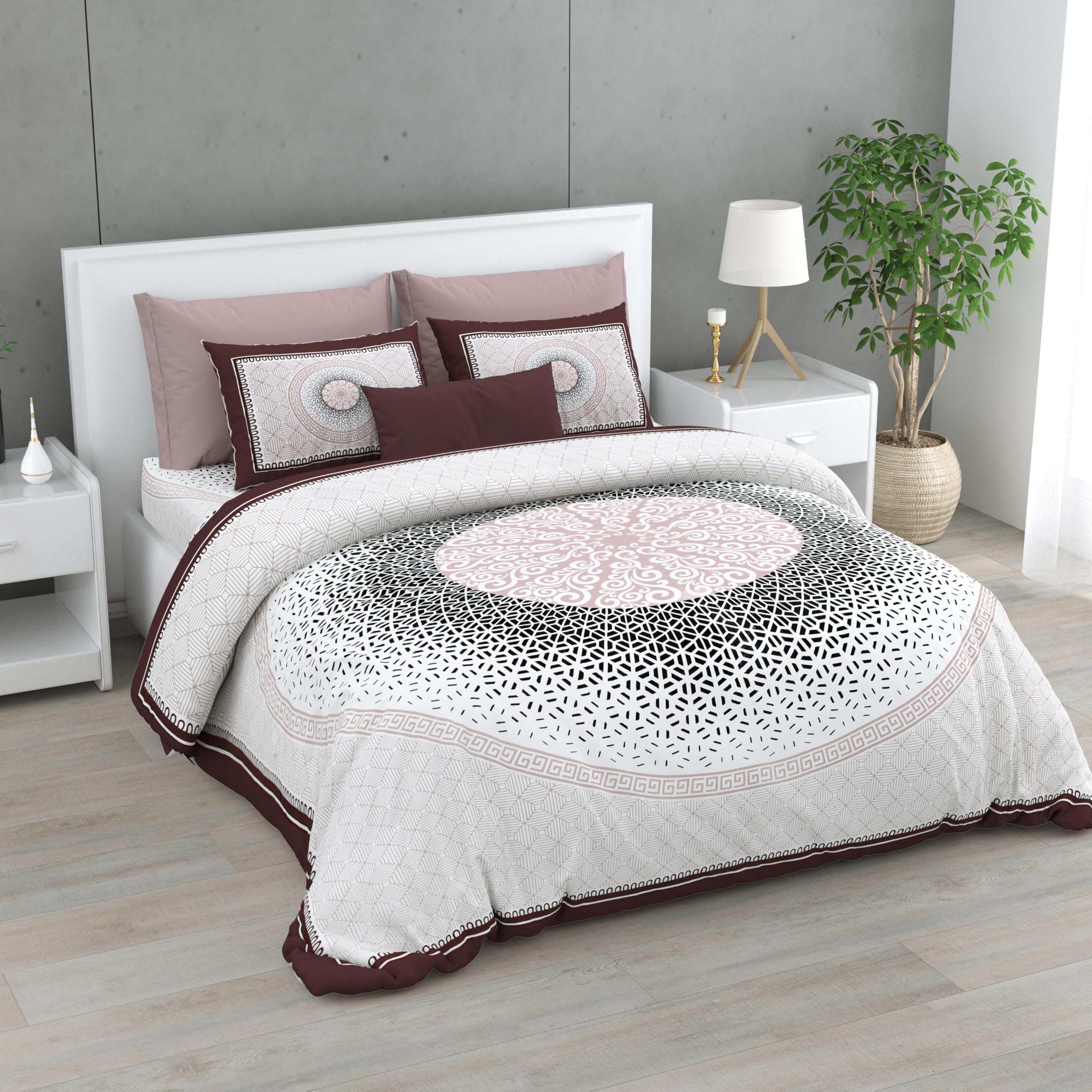Jaipuri Block Print King Size Cotton Bedsheet Set -15