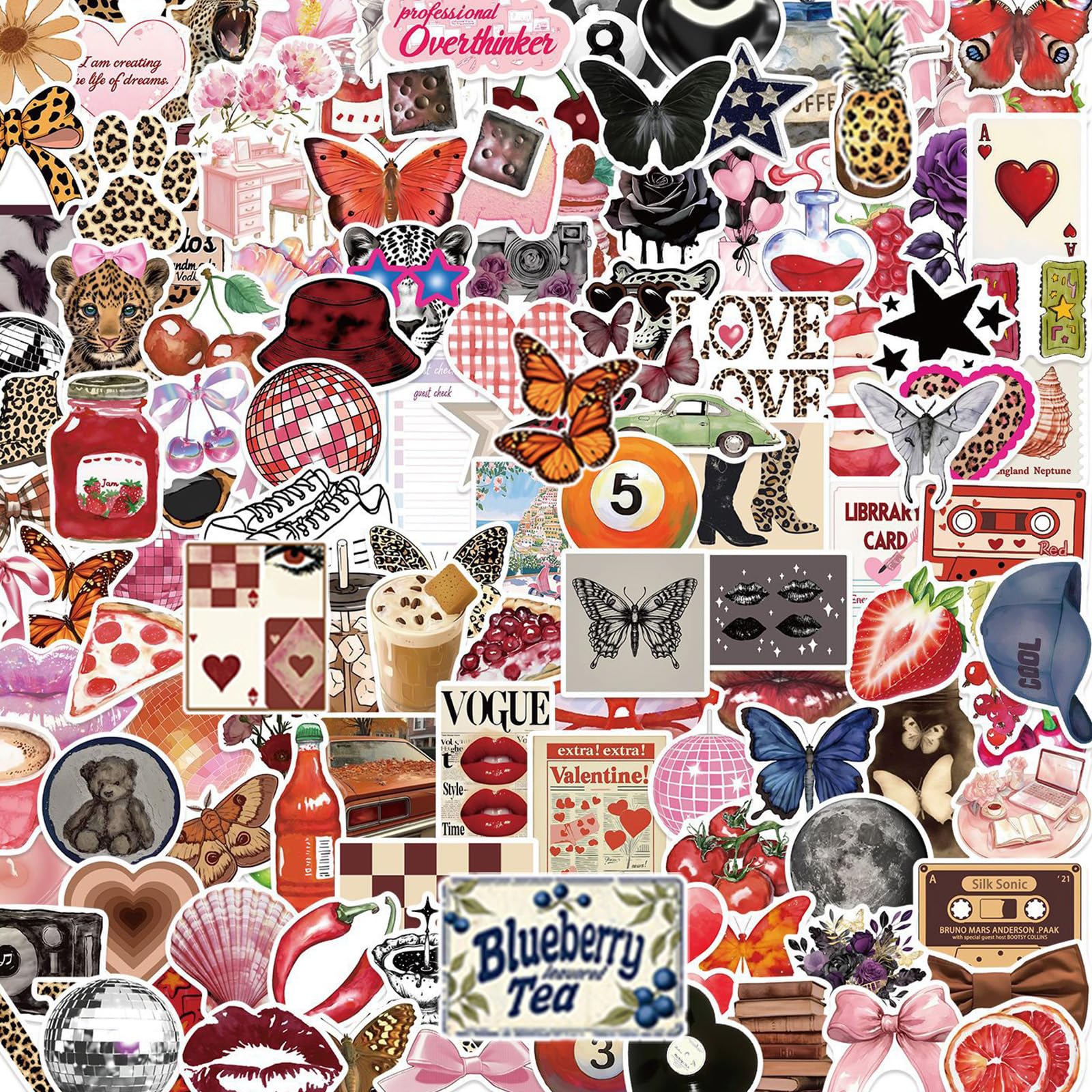 200 PCS Graffiti Stickers Pack, Y2K Downtown Cute Sticker, Vinyl Funny Sticker for Adults, Waterproof Decals for Laptop, Phone, Journal, Skateboard, Cool Stickers for Adults and Teens — image 1