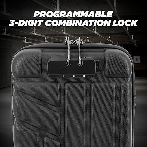 Miniatura 4 de CASEMATIX Funda de pistola con bloqueo para pistolas pequeñas a grandes de 0354in con espacio para clips y accesorios adicionales funda rígida de