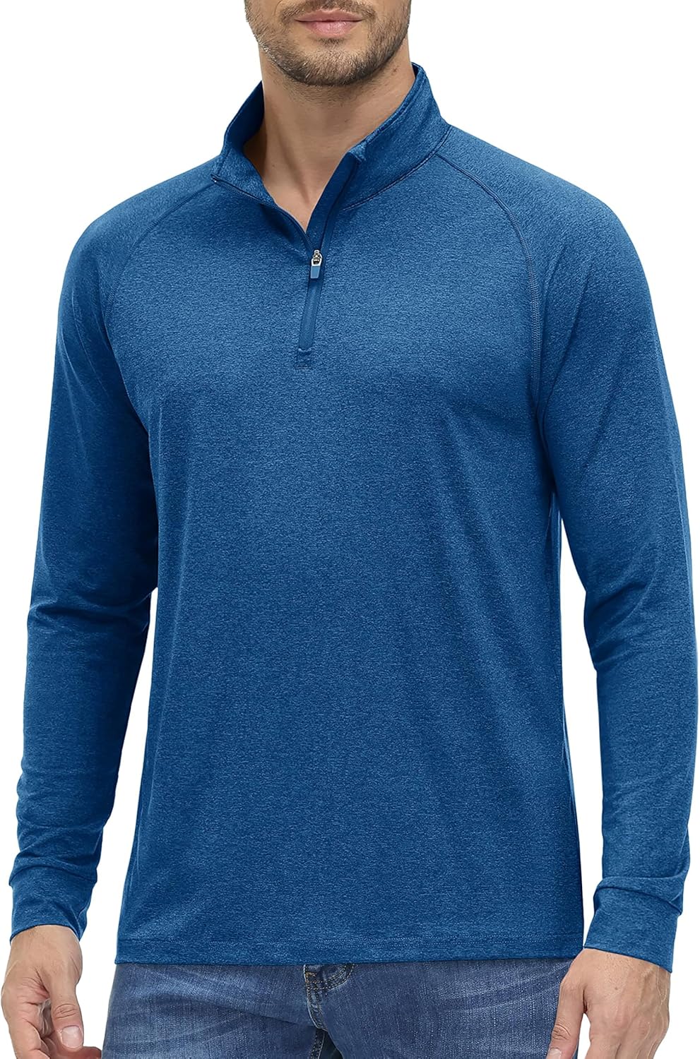 MAGCOMSEN Men's 1/4 Zip Pullover UPF 50+ Long Sleeve Sun Protection Sports Shirts Lightweight Athletic Workout Shirt