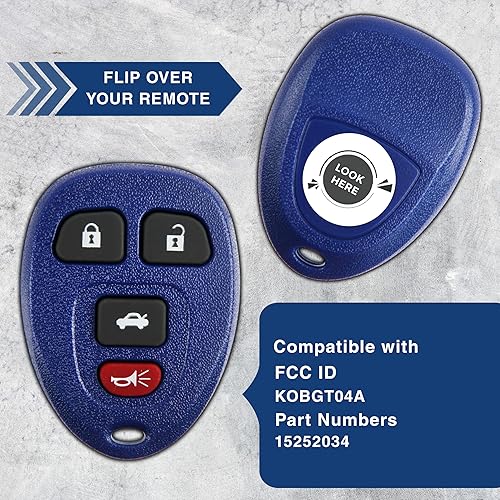 Miniatura 4 de KeylessOption. Llave a control remoto de reemplazo, 4 botones, Azul