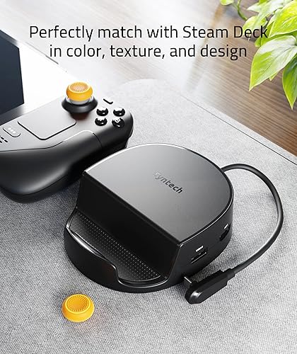 Vista 5 de Syntech Funda protectora negra con estación de acoplamiento compatible con Steam Deck