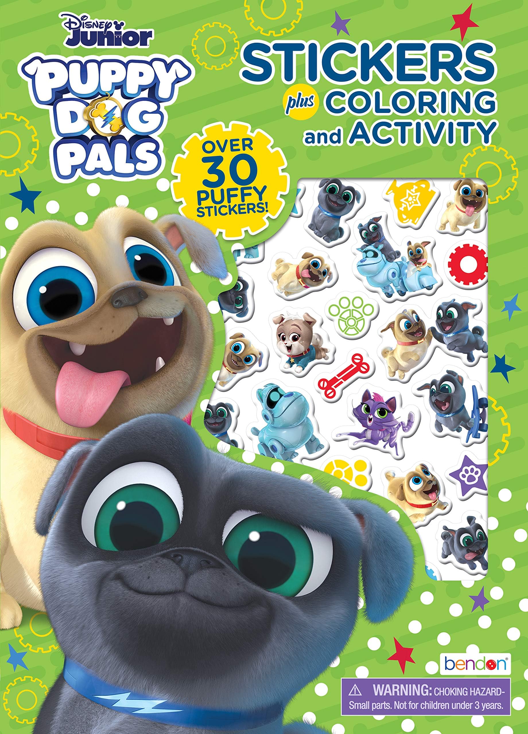 Disney Puppy Dog Pals Bingo and Rolly 32-Page Coloring and Activity Book with Puffy Stickers 47532, Bendon