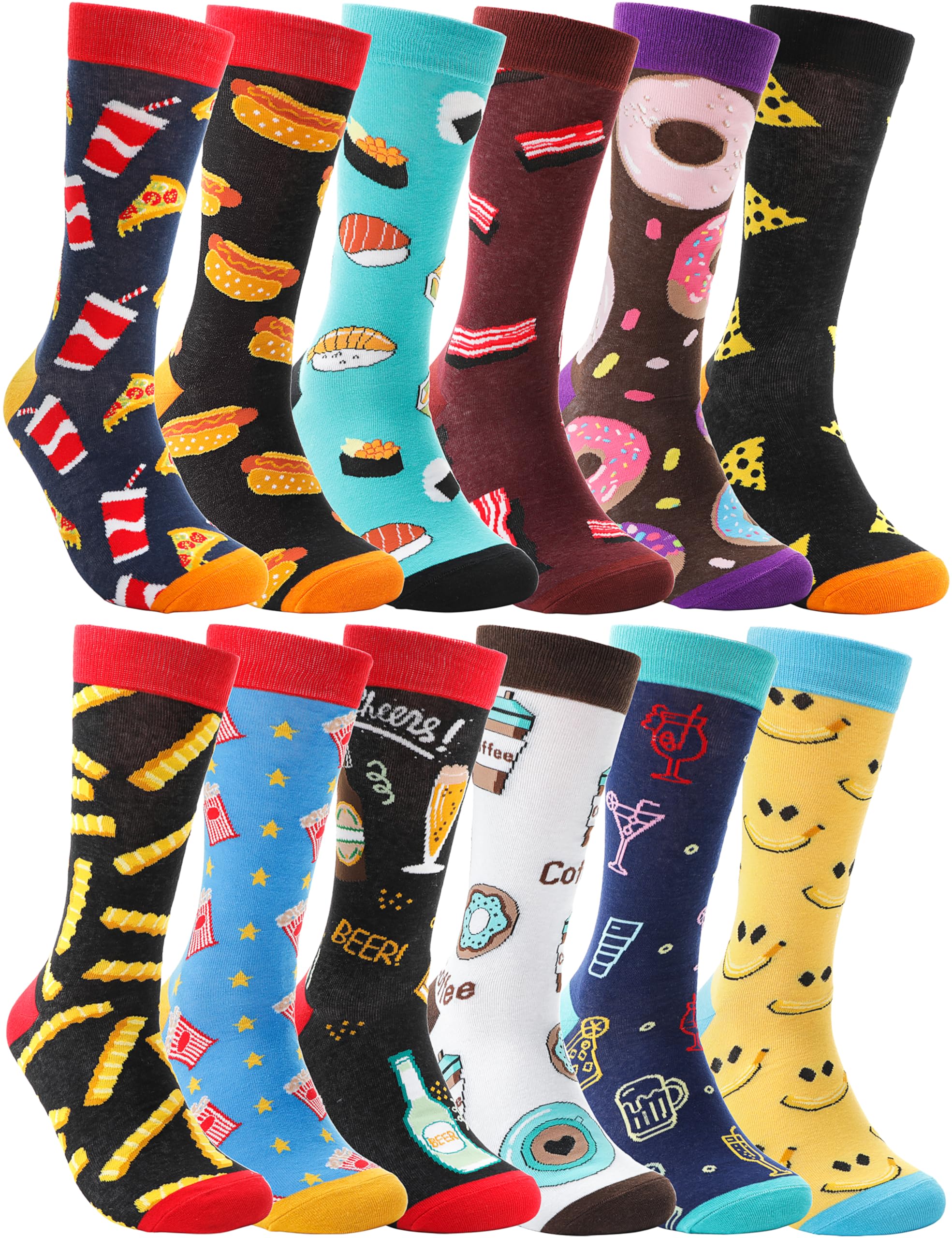 Men's Funny Dress Socks Fun Crazy Cozy Novelty Breathable Fashion Casual Crew Socks