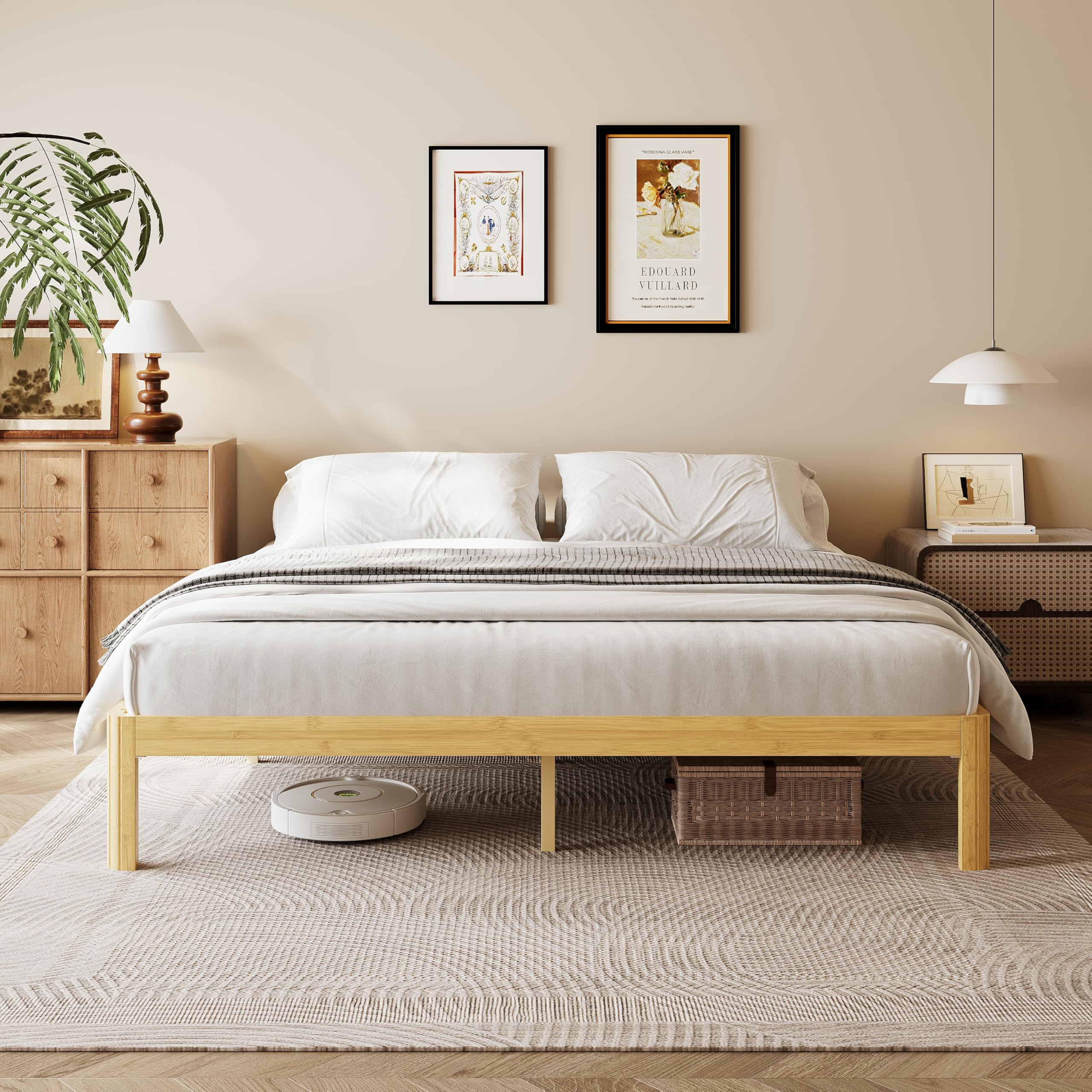 Solid Wood King Bed Frames: 5 Picks That Last (2026) 3 COMASACH 12 Inch King Size Wood Bed Frame with Storage & Round Leg — product photo