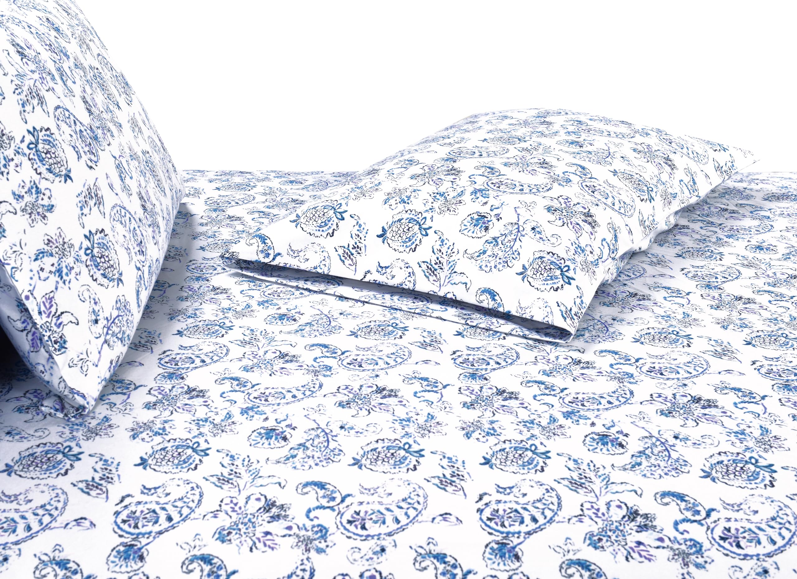 Elegant Comfort Amelia - Juego de sábanas de 6 Piezas con Estampado de Cachemira, Bolsillo Profundo 1500, Calidad de Hotel, Resistente a la decoloración y a Las Arrugas, sábanas bajeras con Bolsillos