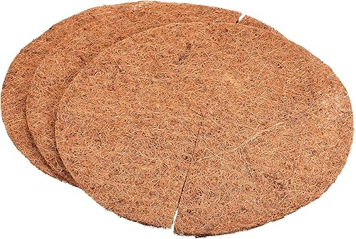 PATIKIL Tapete de fibra de coco para anillo de mantillo de 16 pulgadas, paquete de 3 protectores de fibra de coco y coco, cubierta de tierra para