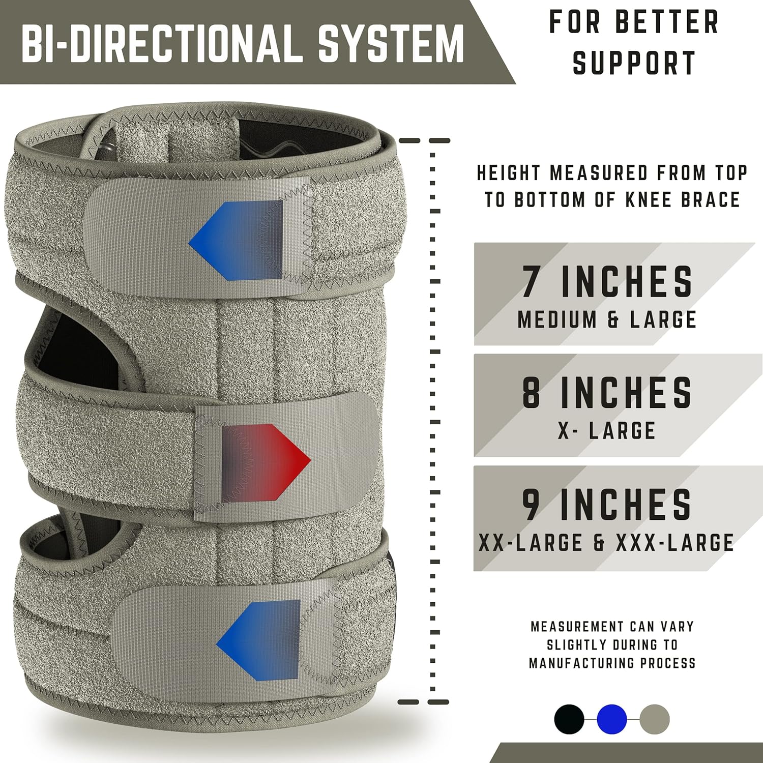 TechWare Pro Knee Brace Support - Knee Braces for Knee Pain. Relieves ACL, LCL, MCL, Meniscus Tear, Arthritis, Tendonitis Pain. Dual Stabilizers Non Slip Neoprene. Adjustable Bi-Directional Straps -5 Sizes