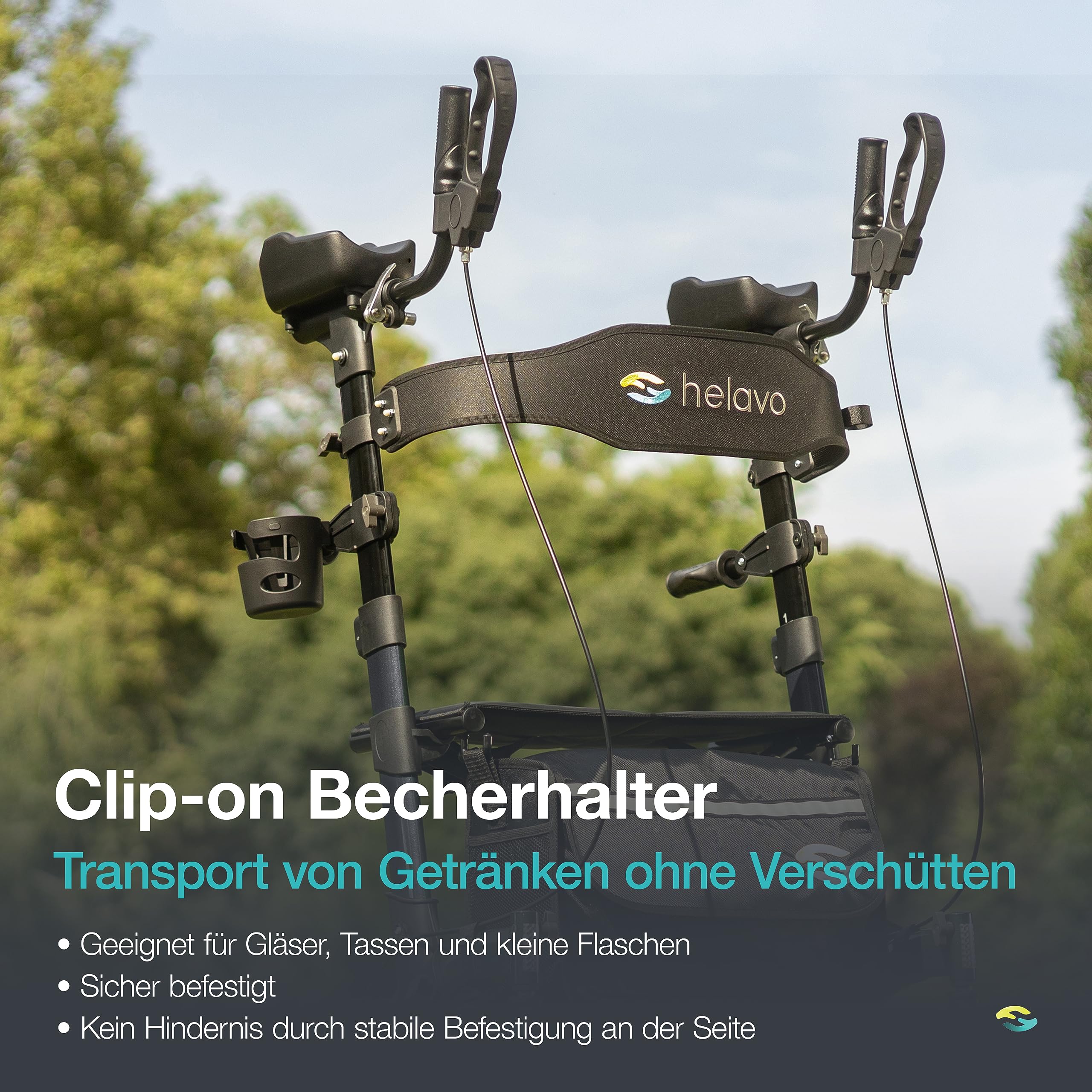 Helavo faltbarer Arthritis-Rollator mit gepolsterten Unterarmstützen - Leichter Aluminium Stand Up Walker mit weichen Armlehnen und Sitz