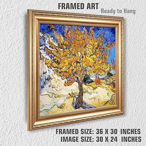 Miniatura 1448 de A&T ARTWORK The Starry Night de Vincent Van Gogh. Tamaño del marco: 36 x 30 pulgadas, tamaño de la imagen: 30 x 24 pulgadas, reproducciones clásicas