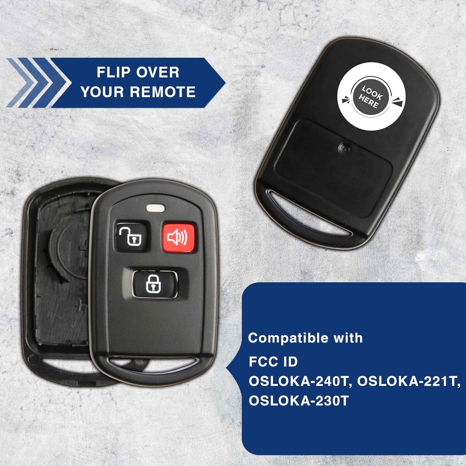 KeylessOption Keyless Entry Remote Key Fob Case Shell Button Pad Cover Leather Strap for Hyundai Kia (Pack of 2)