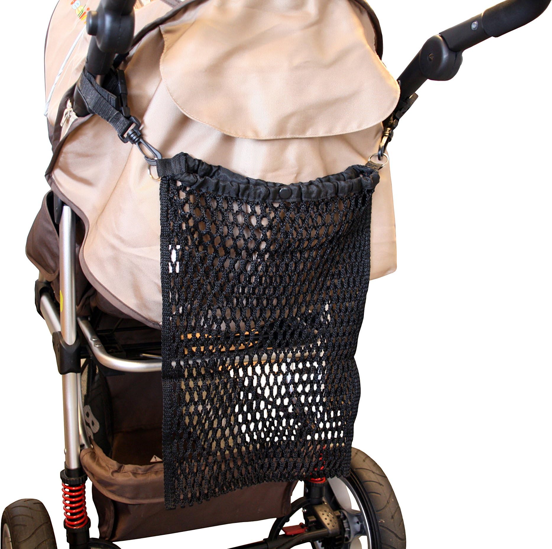 Net Bag for Prams, Buggies and Strollers (One Size) (Black)
