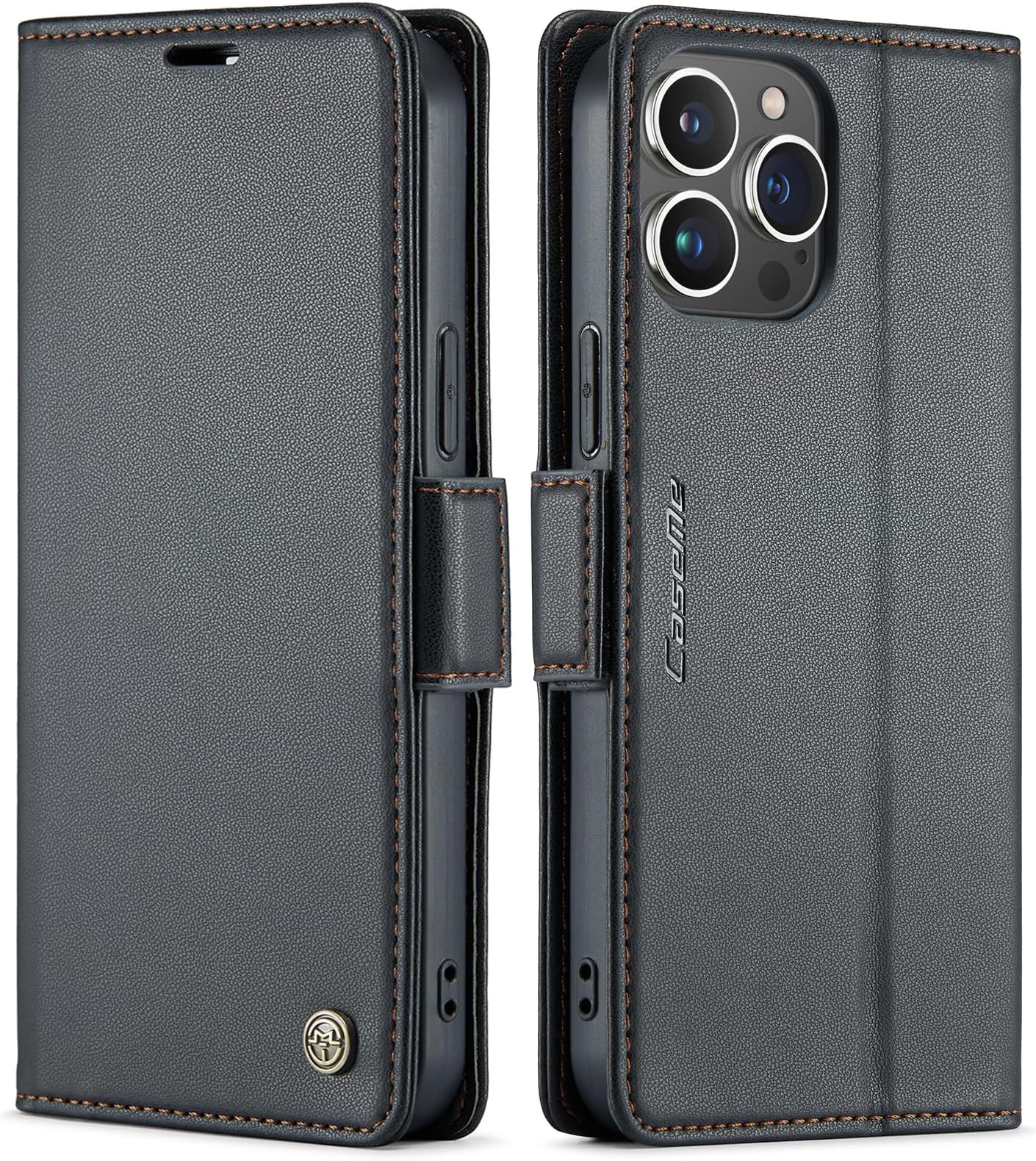 QLTYPRI Wallet Case for iPhone 14 Pro Max, Premium PU Leather Magnetic Flip Folio Case with RFID Blocking Card Slots Kickstand Shockproof Protective Phone Case Cover for iPhone 14 Pro Max โ Black