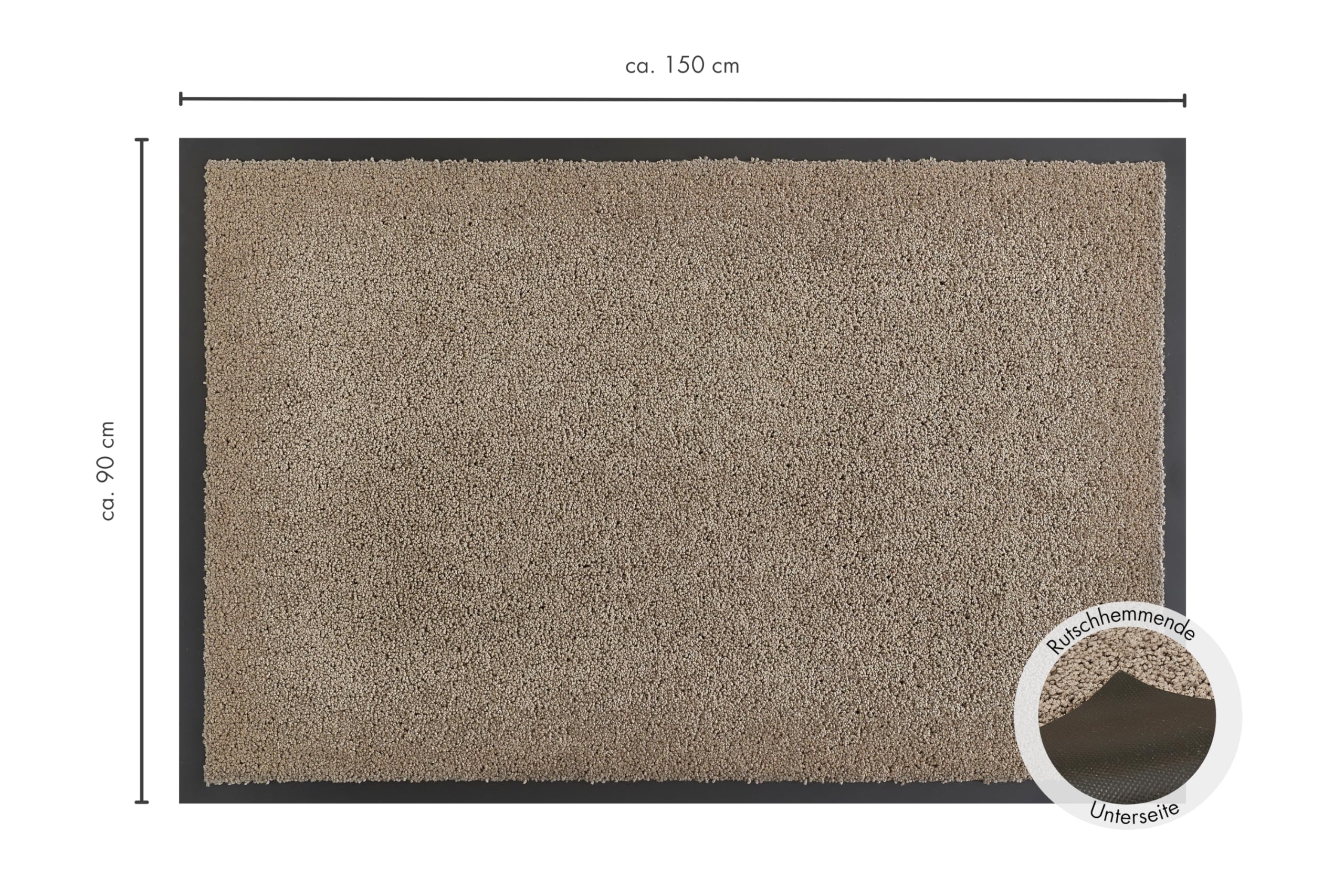 Andiamo Zerbino Elektra - Tappetino Antisporco per l'Ingresso di Casa - Ideale per Interni o Aree Esterne Coperte - 90 x 150 cm Taupe