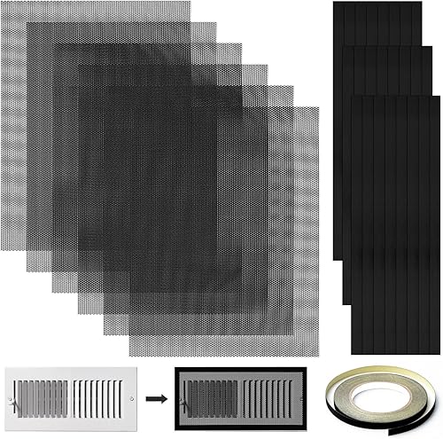 6 piezas de 15.73 x 11.81 pulgadas (15.748 x 11.811 in) cubierta de ventilación magnética para bricolaje, cubierta de ventilación de registro negra