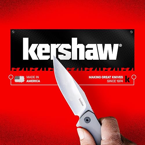 Miniatura 8 de Kershaw Oblivion - Cuchillo de bolsillo, 8Cr13MoV de 3.5 pulgadas con cuentas y hoja lavada a la piedra, apertura asistida SpeedSafe, mango de