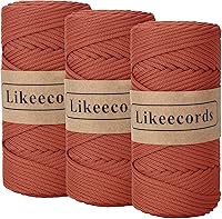 Vista 8 de Cuerda de macramé de poliéster trenzado de 4 mm, 140 yardas / 426 pies, suministros de macramé para manualidades DIY, hilo elástico para crochet