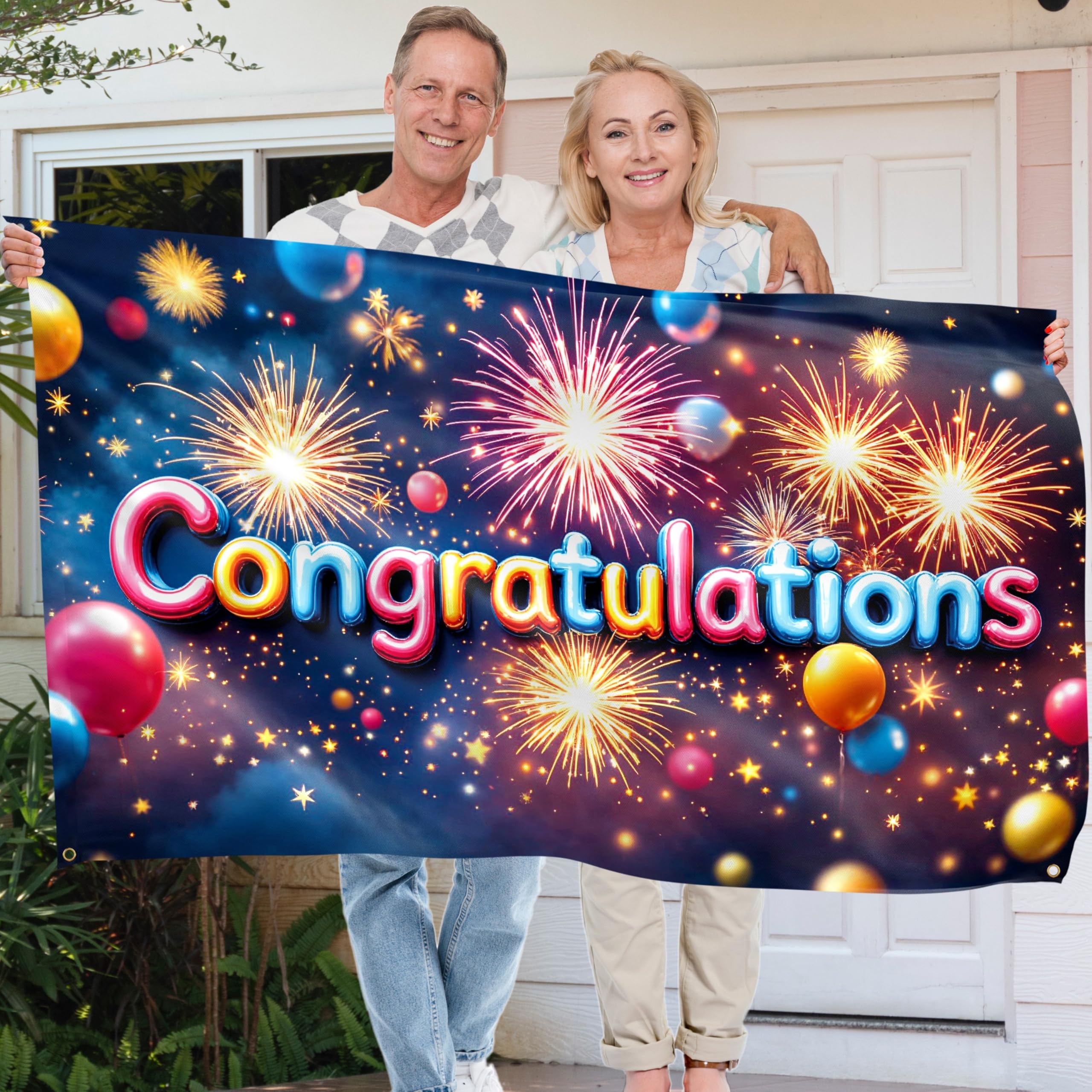 Congratulations Banner for Prom - Congratulations Decorations - Well Done - We Are So Proud of You - 5x3ft - Image 3