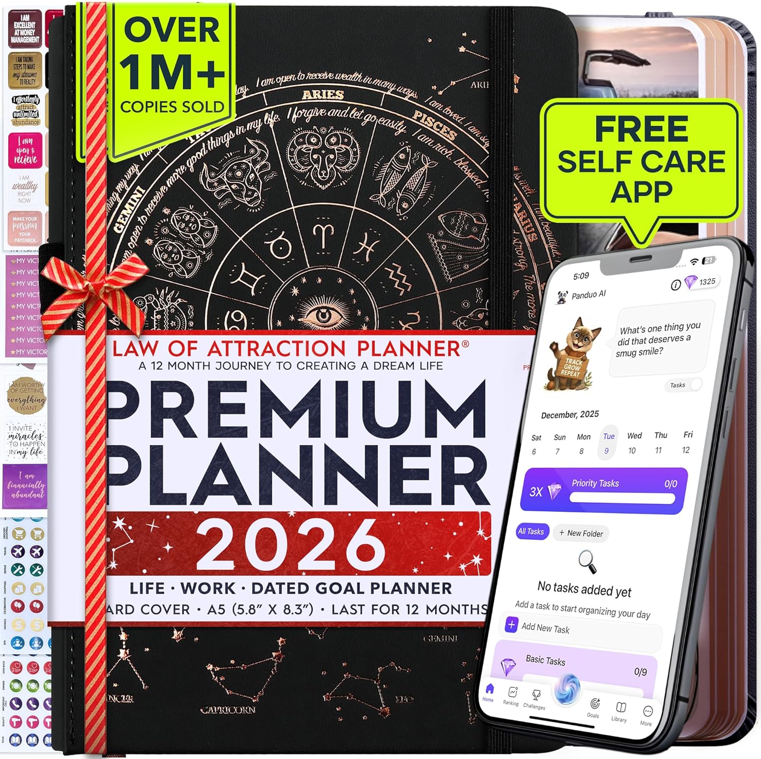 Law of Attraction Planner 2026 Deluxe with Productivity App | Weekly & Monthly Goal-Setting Planner, Life & Gratitude Journal | Include Foldable Vision Board, Gift Box & Stickers