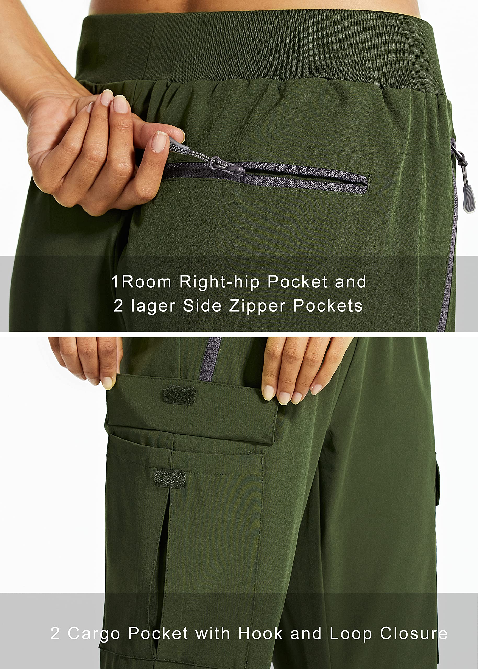 Comallan Pantaloni da Trekking da Donna Estivo Cargo Jogging Leggeri ad Asciugatura Rapida Pantaloni per Sportivi Running Sports Casual all'Aria Aperta