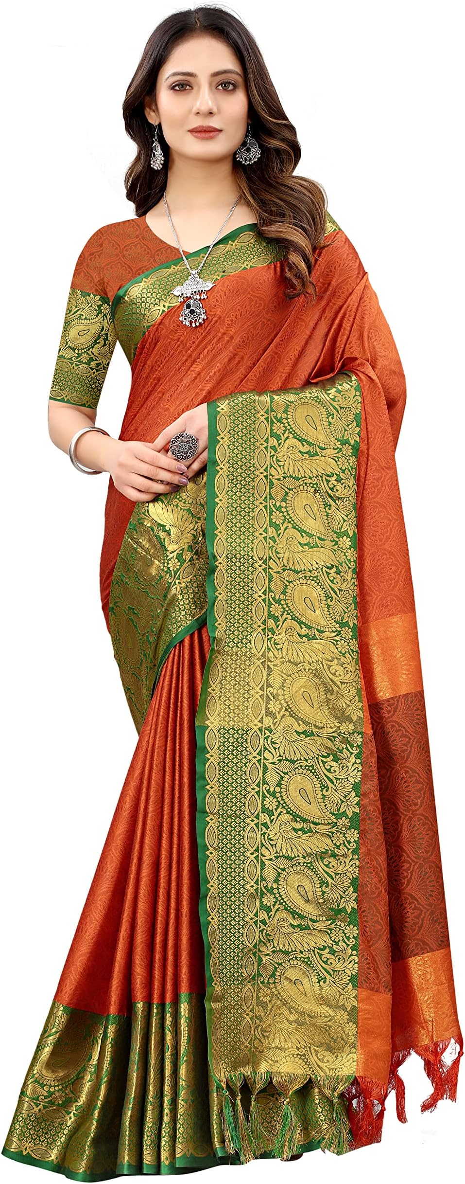 MOHIT CREATIONSTraditional Pure Cotton Silk Saree With Unstitched Blouse