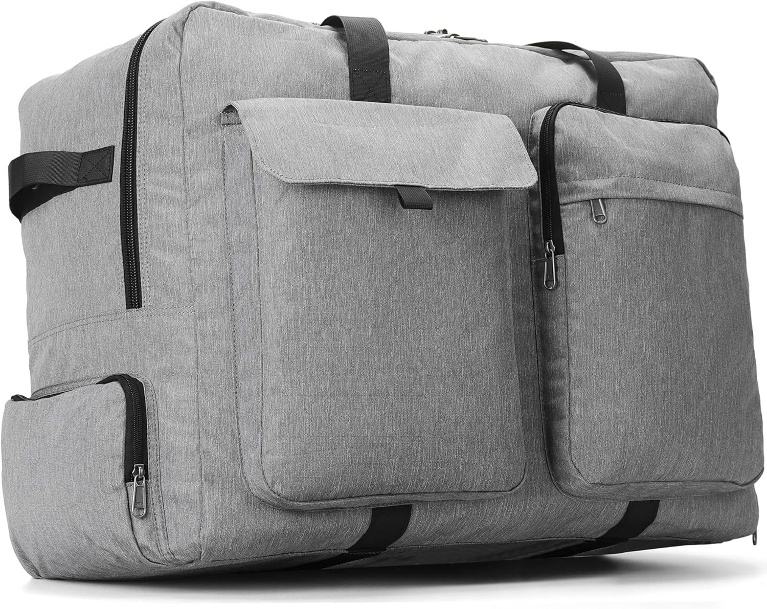 Large Travel Duffle Bag for Men Women, 80L 100L 120L Foldable Waterproof Duffle Bag, Packable Bag with Shoes Compartment for Overnight Gym Weekender Bag (Gray, 100L)