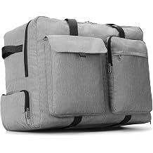 Large Travel Duffle Bag for Men Women, 80L 100L 120L Foldable Waterproof Duffle Bag, Packable Bag with Shoes Compartment for Overnight Gym Weekender Bag Gray, 100L