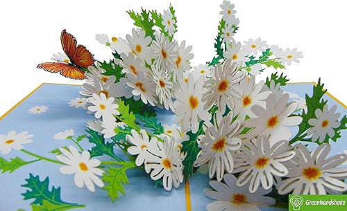 Miniatura 5 de Daisies Garden, tarjeta emergente, tarjetas de felicitación emergentes 3D, para cumpleaños, día de San Valentín, día de la madre, primavera, día del